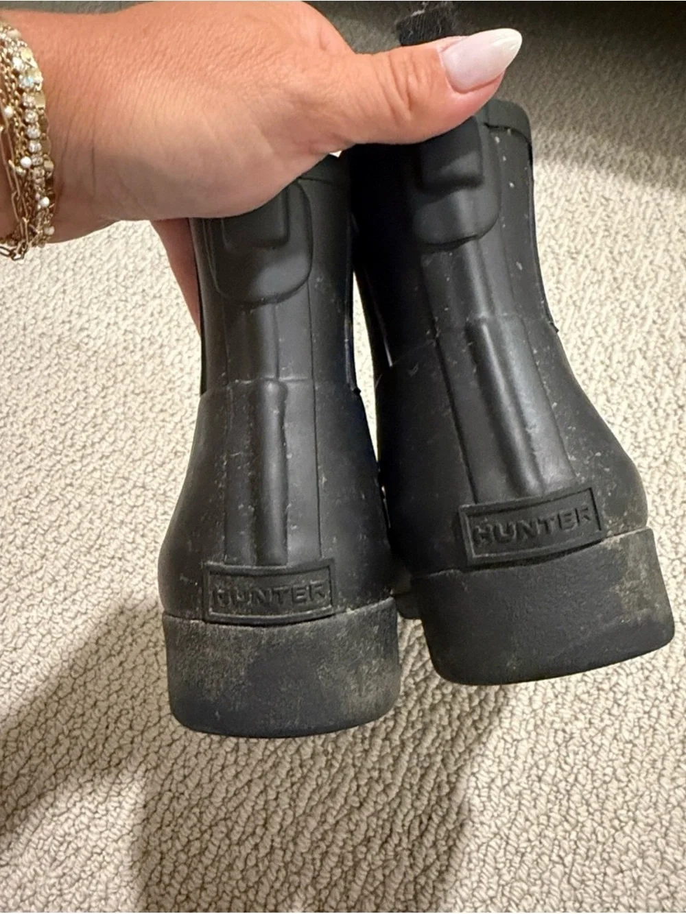 Hunter Black Chelsea Rain Ankle Boots